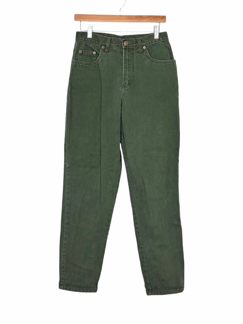 Vintage Bill Blass Army Green Mom Jeans High Waisted Easy Fit Size 6